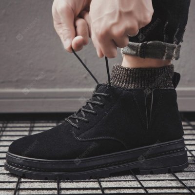 Men's Retro Non-slip Snow Boots Simple Casual Lace Up Shoes